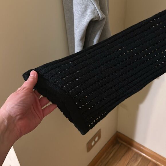 SWNY Black Mesh Sweater Knit Maxi Dress Cover Up medium NWT - Picture 3 of 6